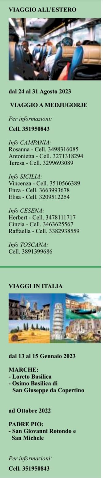 Viaggi Associativi Cuturali Cares Divina Misericordia